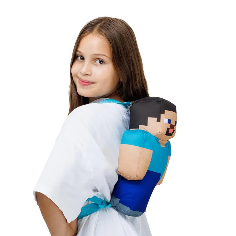 Minecraft Plüsch Rucksack Steve, 30 cm goobee