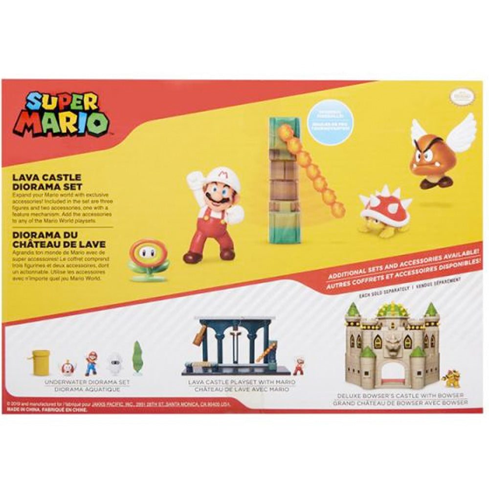Nintendo Super Mario 5er Figuren Set Lava Castle Diorama, 6,5 cm goobee
