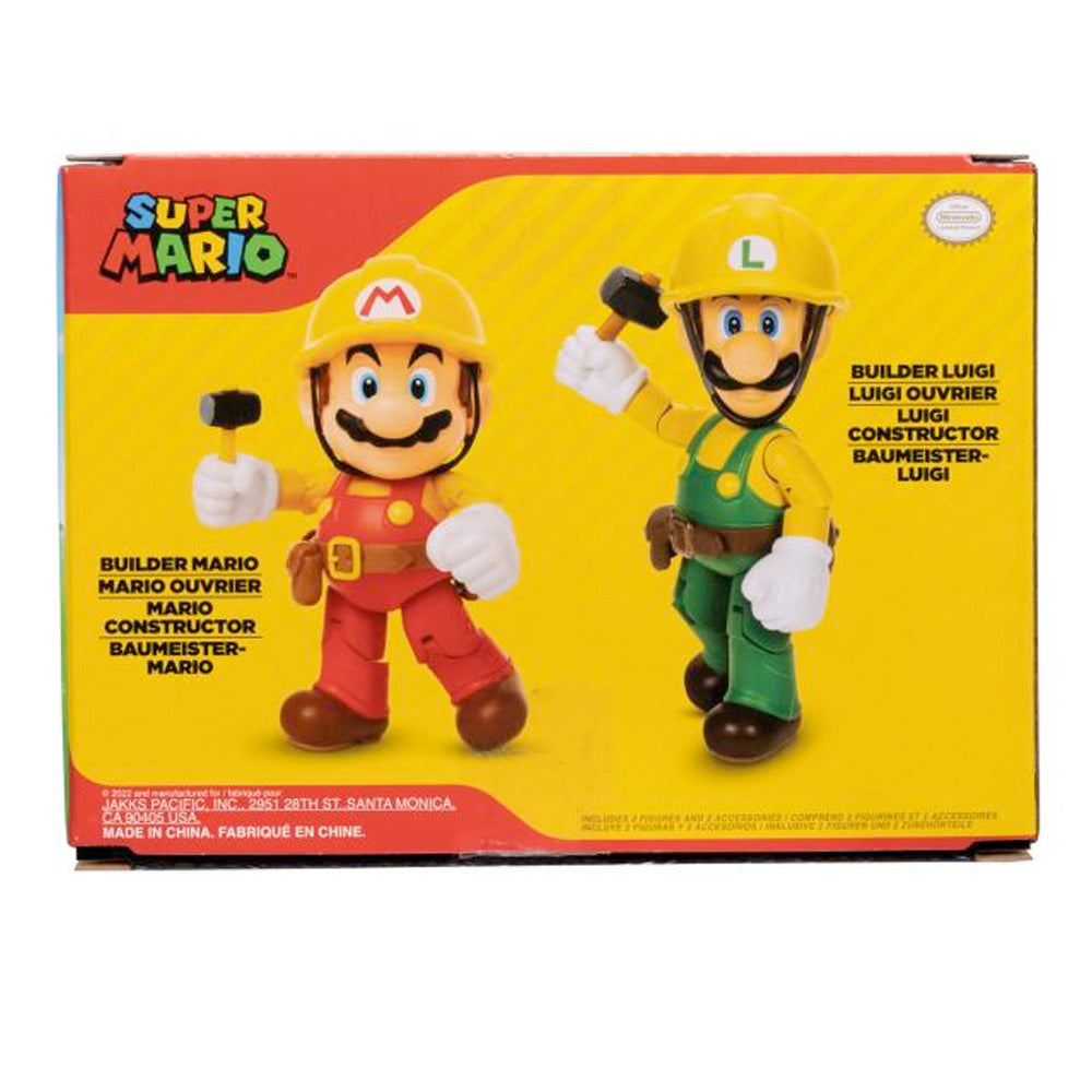 Nintendo Super Mario Figuren 2er-Pack: Mario Maker & Luigi Maker, 10cm goobee