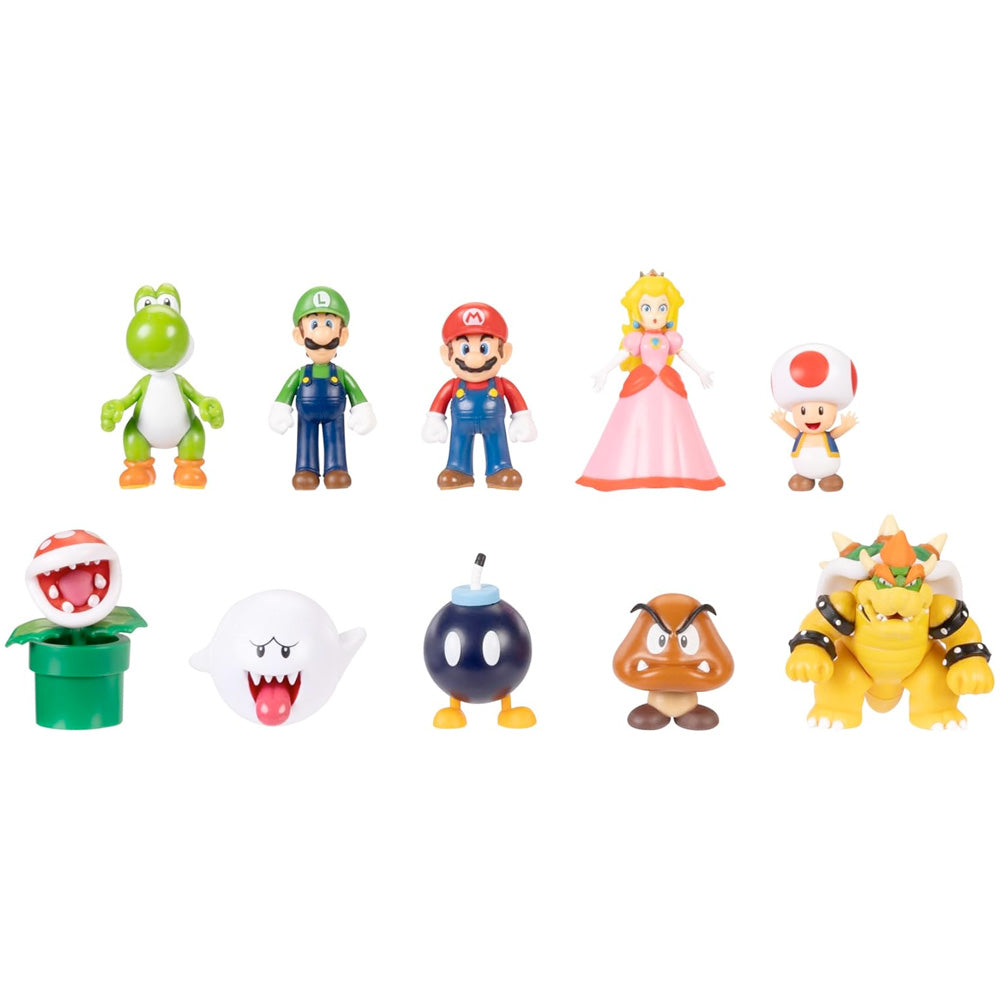 Nintendo Super Mario Figuren 10er Set Freunde und Feinde, 6,5 cm