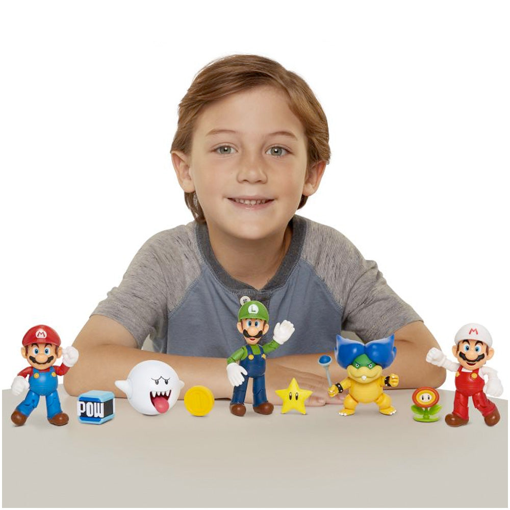 Nintendo Super Mario Figur Wave 18 Super Mario mit POW Block, 10 cm goobee
