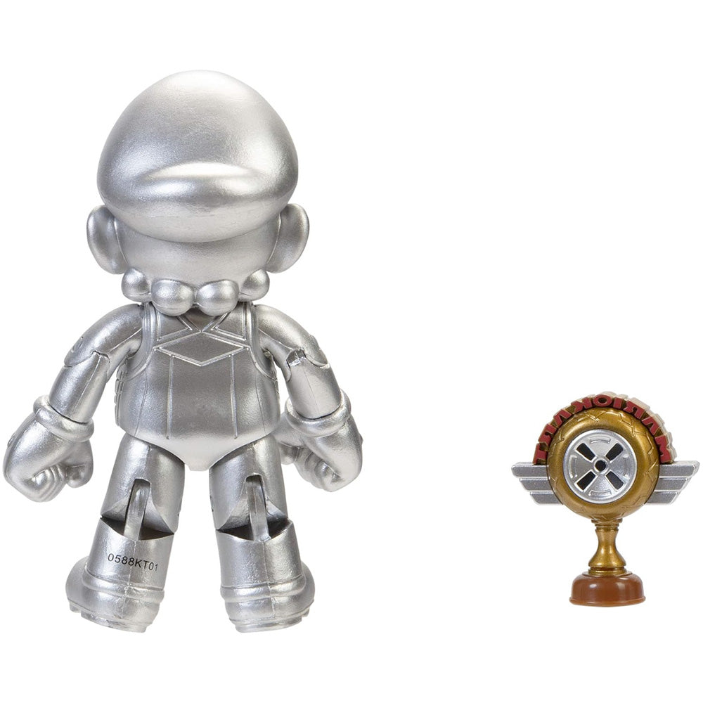 Nintendo Super Mario Figur Metal Mario mit Trophäe, 10 cm