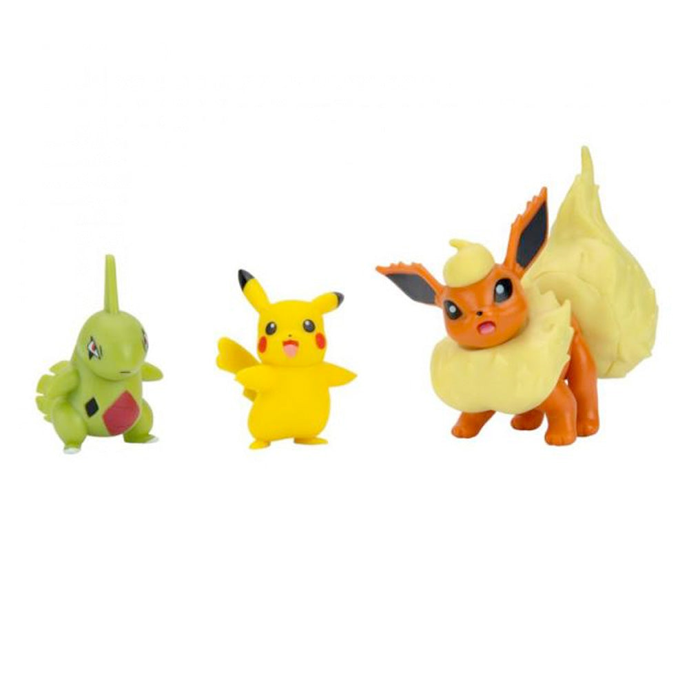Pokemon Battle Figuren 3er Pack Wave 9 weibliche Pikachu, Larvitar & Flamara goobee