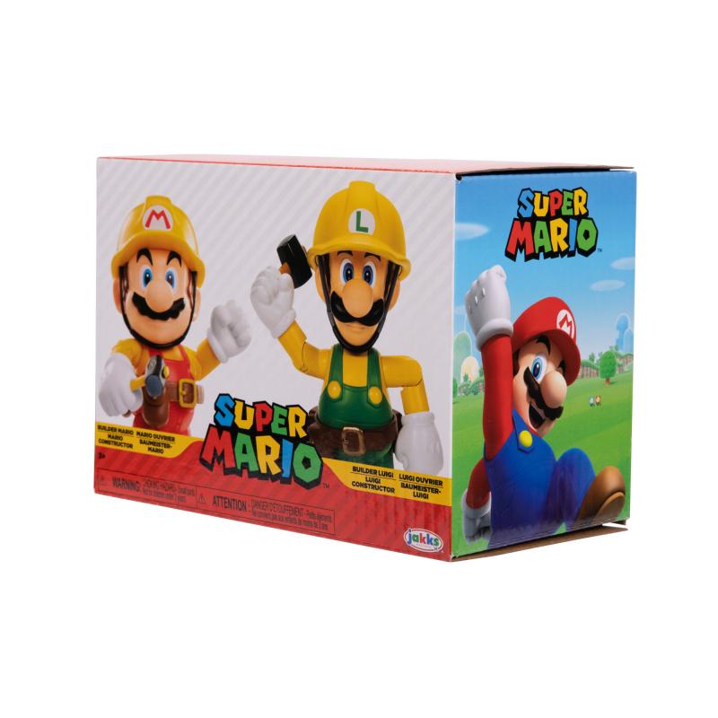 Nintendo Super Mario Figuren 2er-Pack: Mario Maker & Luigi Maker, 10cm