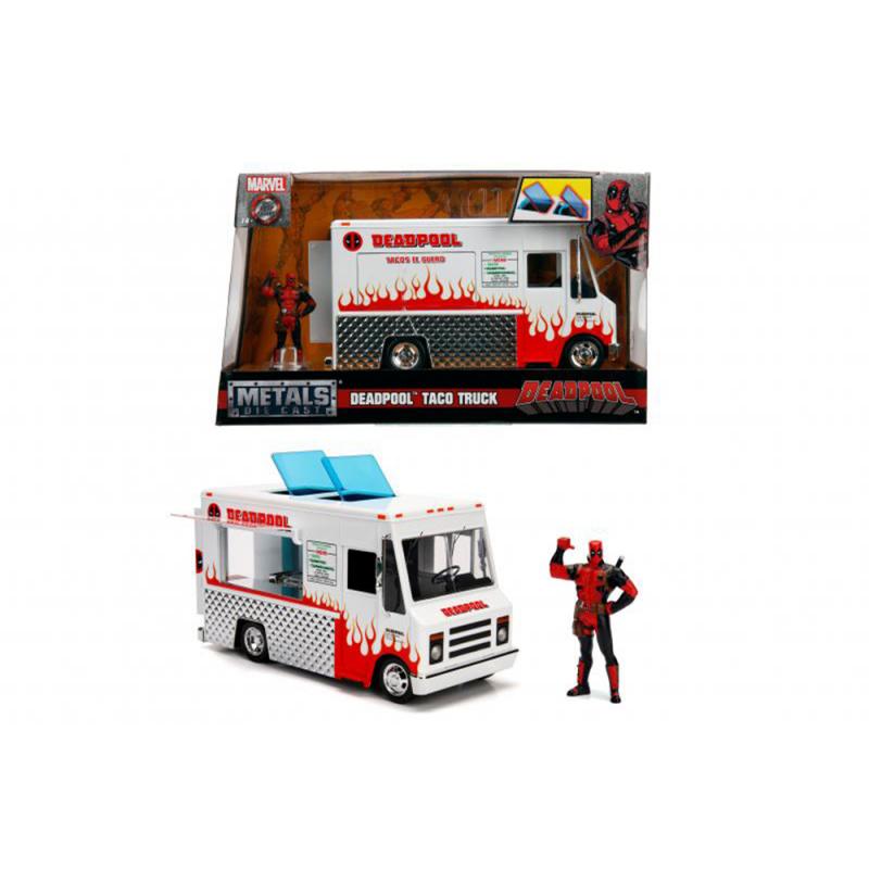 Marvel Deadpool Foodtruck 1:24, ca. 18 cm inkl. Die-Cast Figur Deadpool