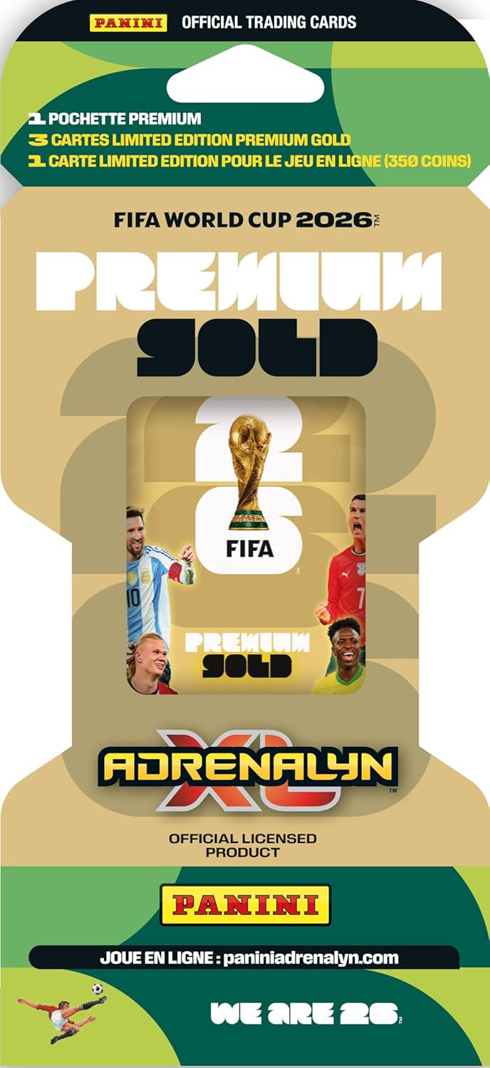 Panini Fifa World Cup 2026 Adrenalyn XL TC Pocket Tin 2x + Premium Gold Flow Pack