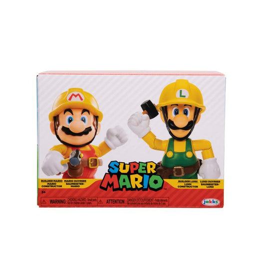 Nintendo Super Mario Figuren 2er-Pack: Mario Maker & Luigi Maker, 10cm