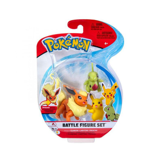 Pokemon Battle Figuren 3er Pack Wave 9 weibliche Pikachu, Larvitar & Flamara