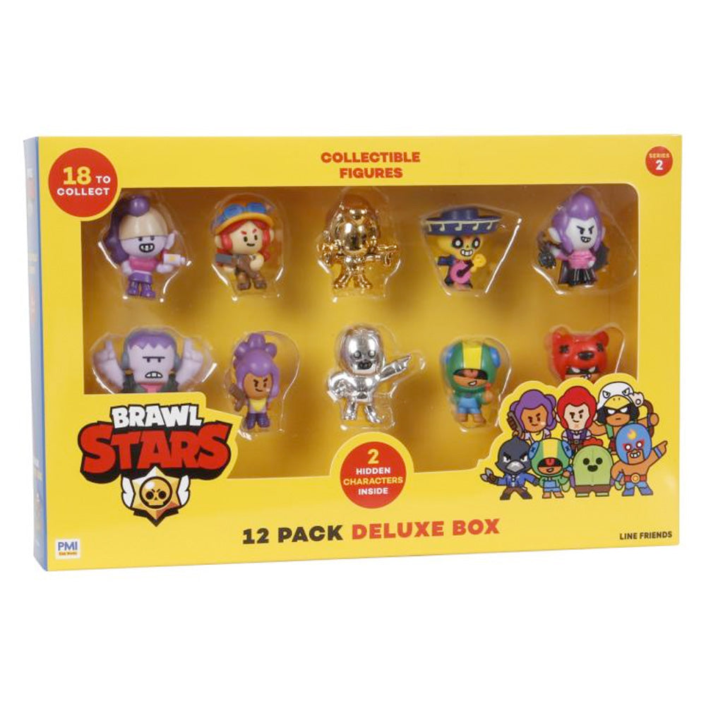 Brawl Stars Figuren 12er Pack Deluxe Geschenkverpackung inkl. 2 seltene, 4 cm goobee