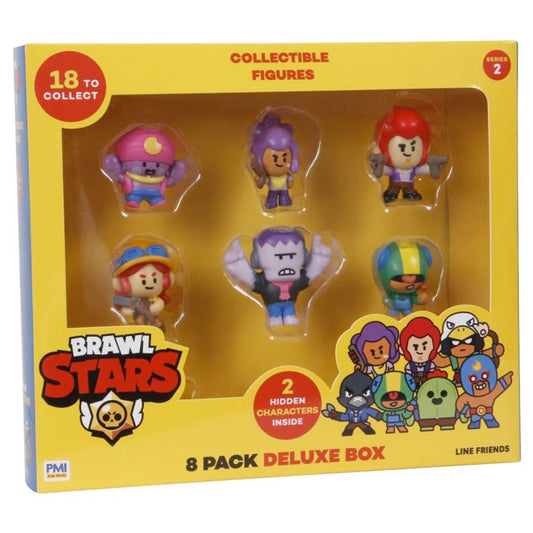 Brawl Stars Figuren 8er Pack Deluxe Geschenkverpackung inkl. 2 seltene, 4 cm goobee