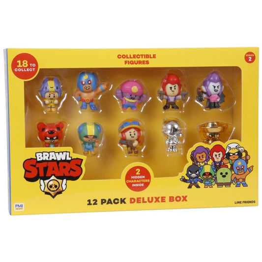 Brawl Stars Figuren 12er Pack Deluxe Geschenkverpackung inkl. 2 seltene, 4 cm goobee