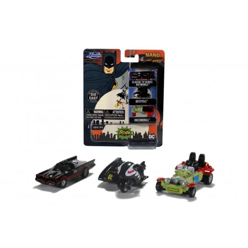 Batman 3er Pack B Nano Cars, 4 cm goobee