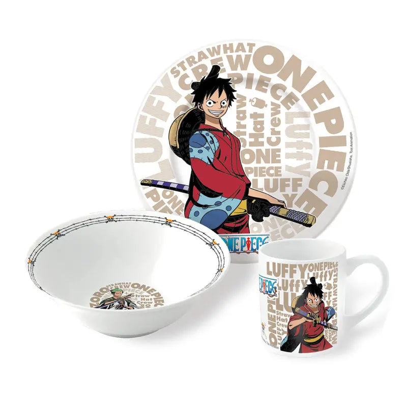 One Piece Zoro Luffy Frühstücksset (Schale, Tasse, Teller) goobee