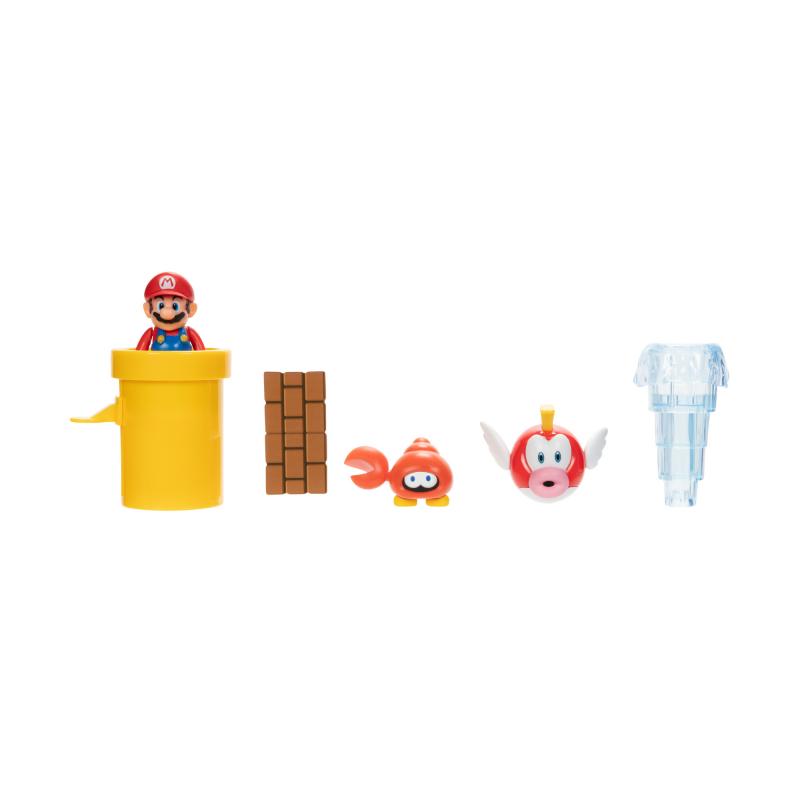 Nintendo Super Mario Sparkling Waters Diorama Spielset, 6,5 cm