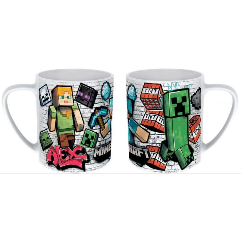 Minecraft Alex & Miner Vs Creeper Tasse, 325 ml