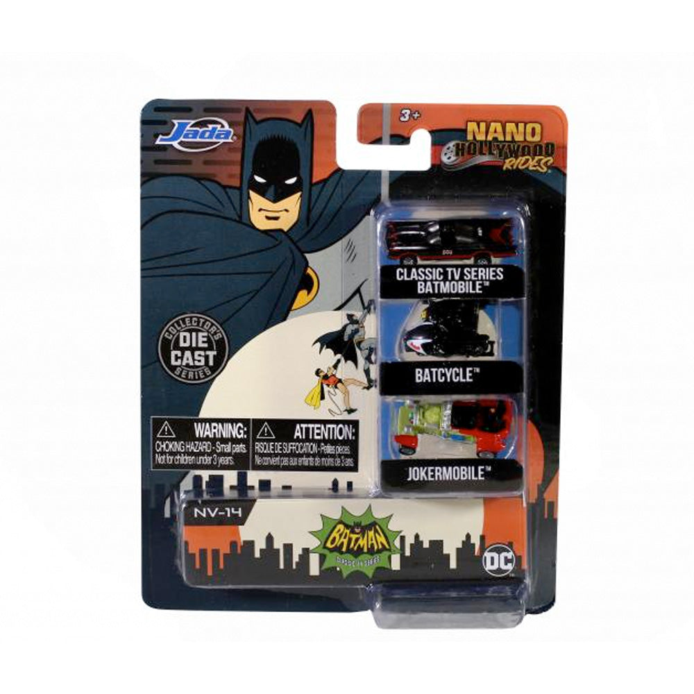 Batman 3er Pack B Nano Cars, 4 cm goobee