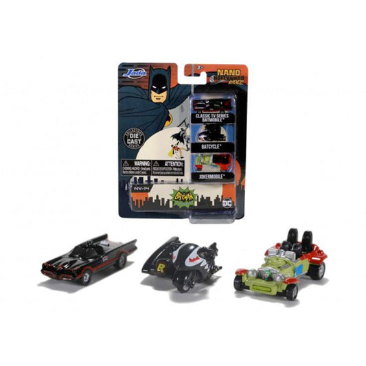Batman 3er Pack B Nano Cars, 4 cm goobee