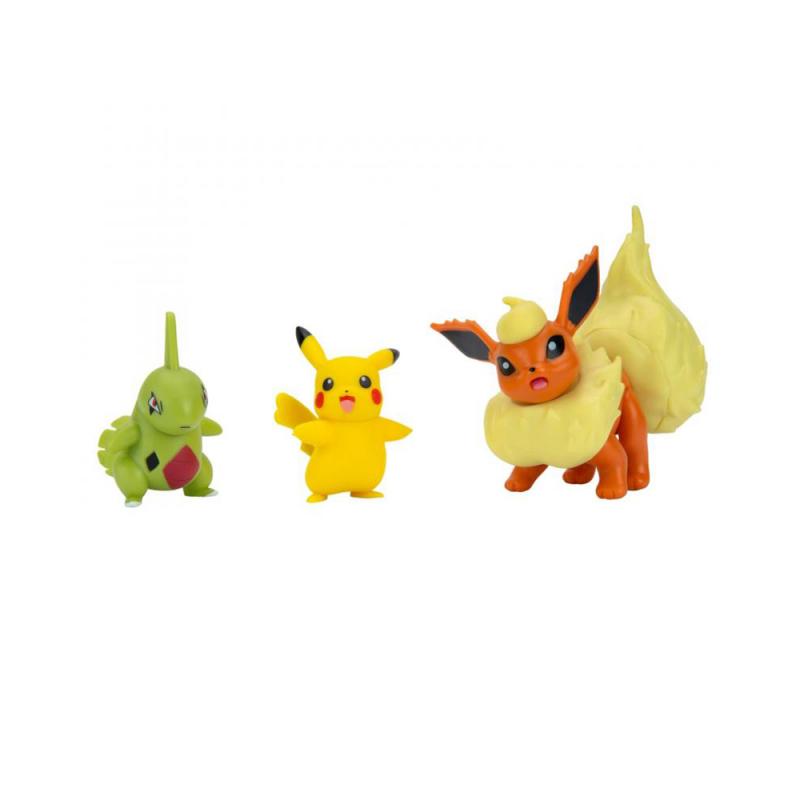 Pokemon Battle Figuren 3er Pack Wave 9 weibliche Pikachu, Larvitar & Flamara