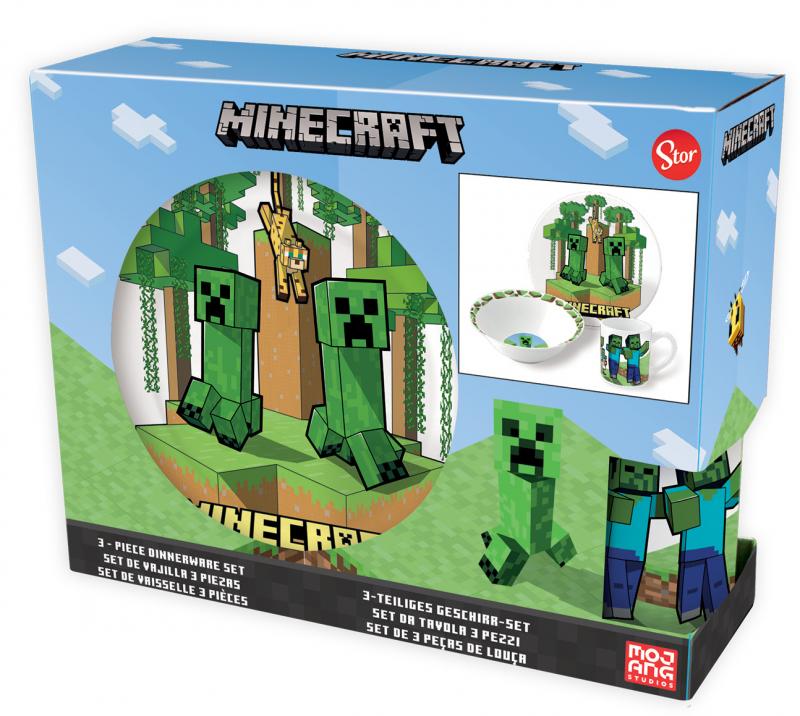 Minecraft Frühstücksset (Schale, Tasse, Teller)