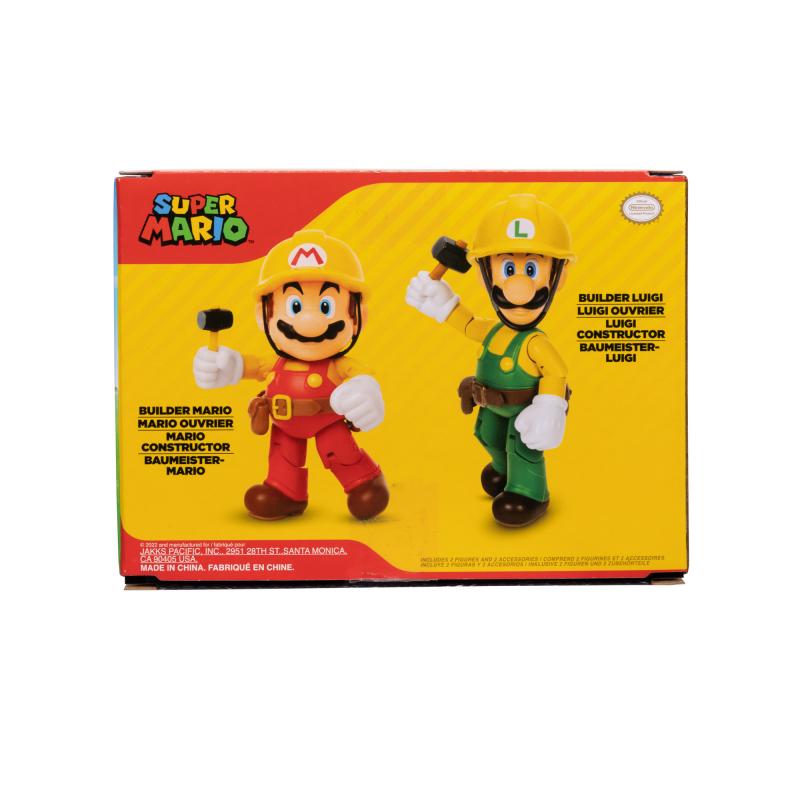 Nintendo Super Mario Figuren 2er-Pack: Mario Maker & Luigi Maker, 10cm