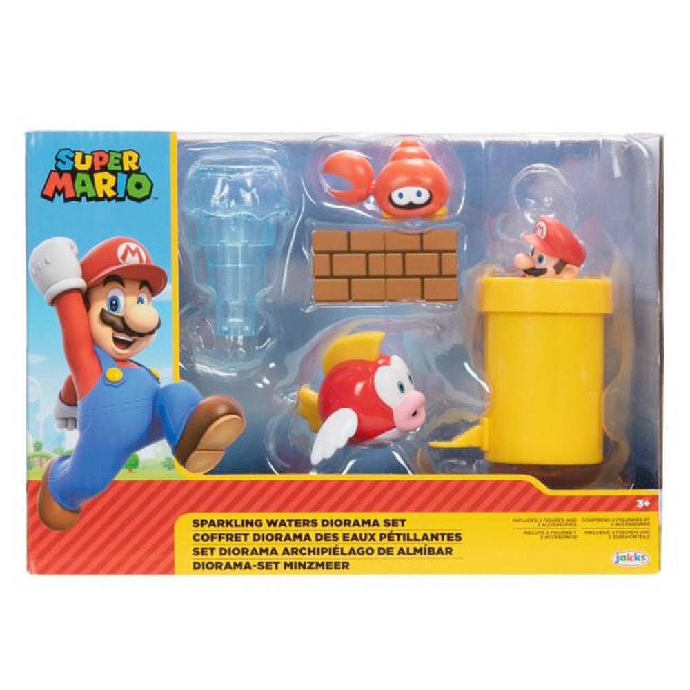 Nintendo Super Mario Sparkling Waters Diorama Spielset, 6,5 cm goobee