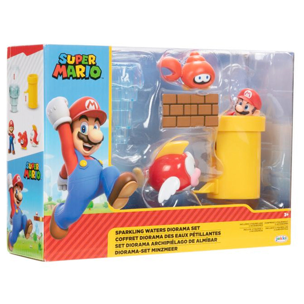 Nintendo Super Mario Sparkling Waters Diorama Spielset, 6,5 cm goobee