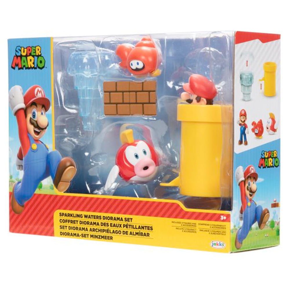 Nintendo Super Mario Sparkling Waters Diorama Spielset, 6,5 cm goobee