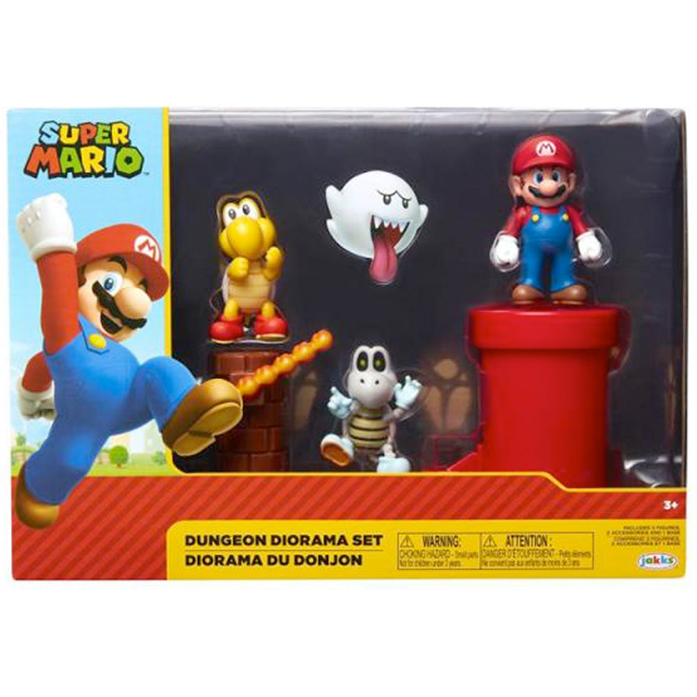 Nintendo Super Mario 5er Figuren Set Dungeon Diorama, 6,5 cm goobee