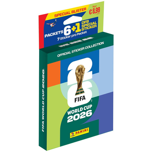 Panini Fifa World Cup 2026 Sticker Eco Blister, 6 Tüten + 1 DFB Special Sticker