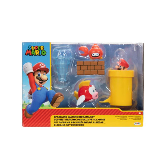 Nintendo Super Mario Sparkling Waters Diorama Spielset, 6,5 cm