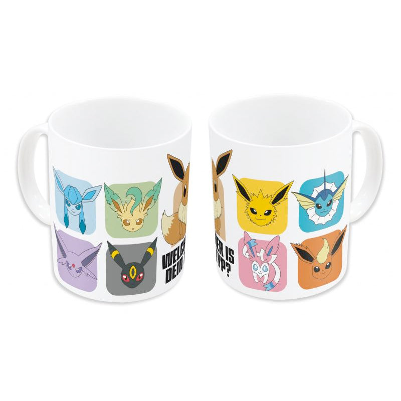 Pokemon Evoli ,,WAS IST DEIN TYP?`` Tasse, 325 ml