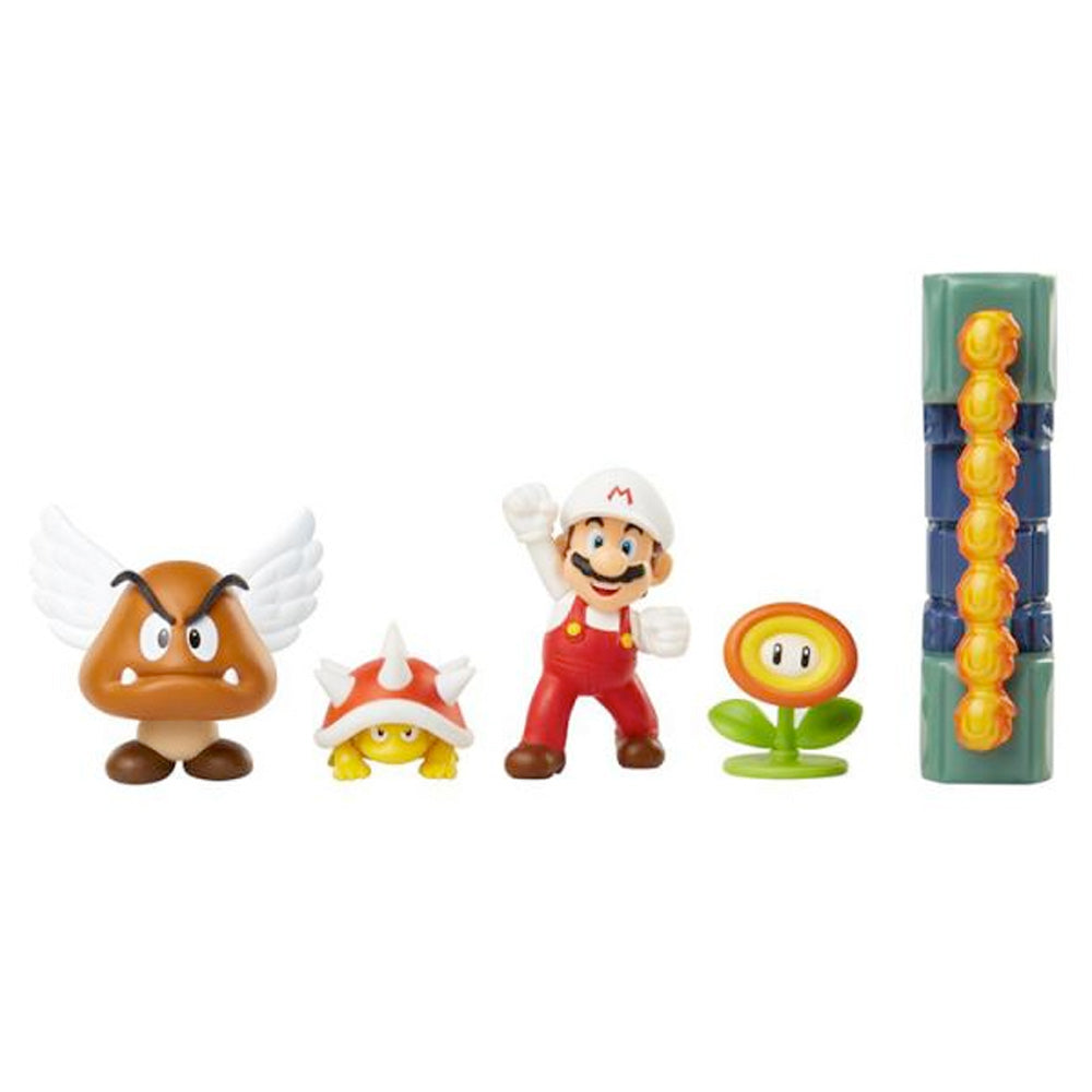 Nintendo Super Mario 5er Figuren Set Lava Castle Diorama, 6,5 cm goobee