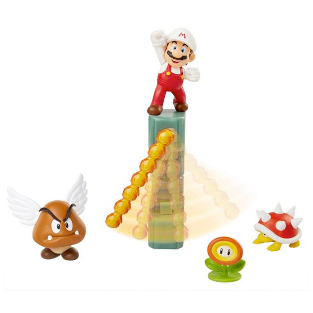 Nintendo Super Mario 5er Figuren Set Lava Castle Diorama, 6,5 cm goobee
