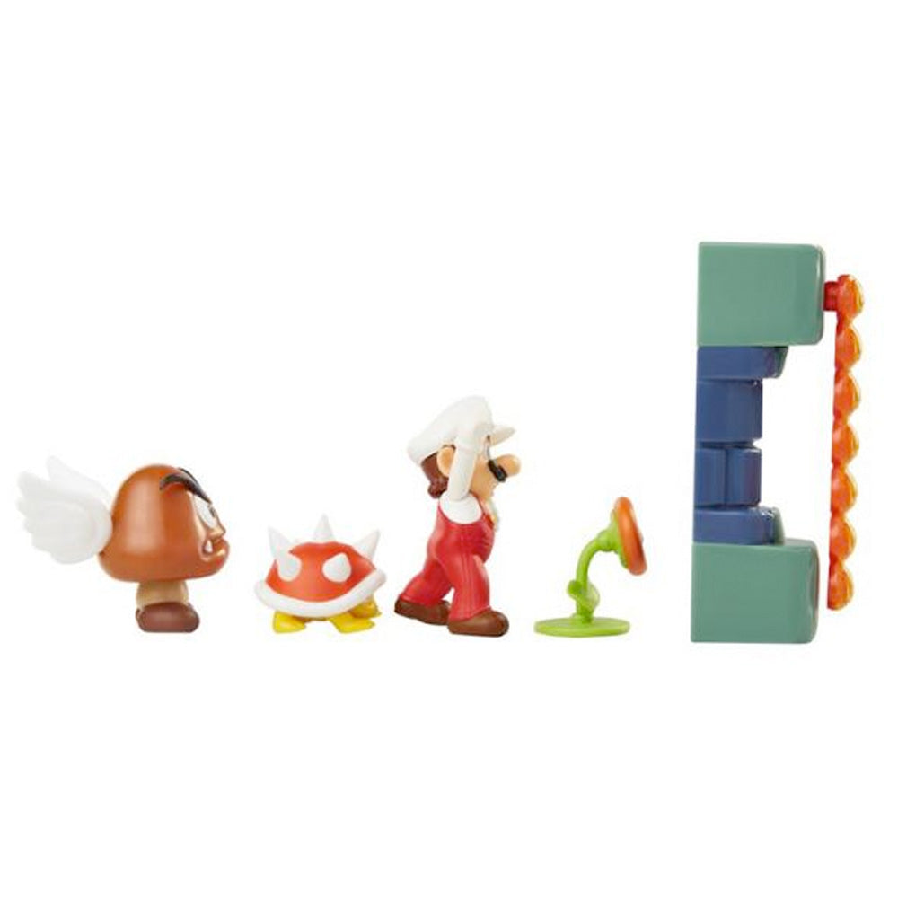 Nintendo Super Mario 5er Figuren Set Lava Castle Diorama, 6,5 cm goobee
