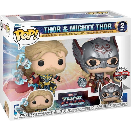 Funko POP! Marvel Thor Love and Thunder 2er Pack Thor & Mighty, 10 cm