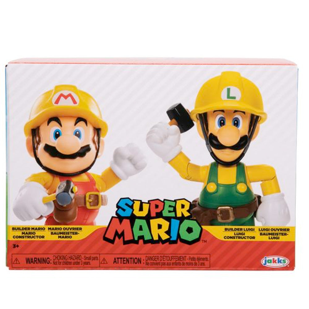 Nintendo Super Mario Figuren 2er-Pack: Mario Maker & Luigi Maker, 10cm goobee
