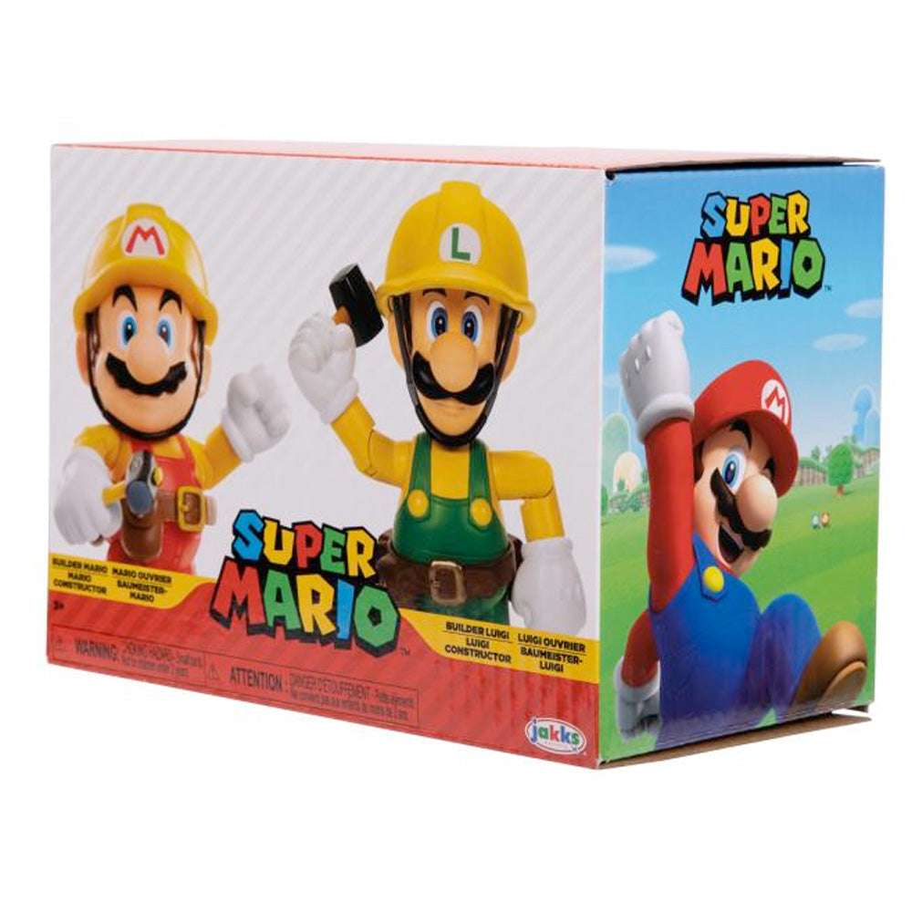 Nintendo Super Mario Figuren 2er-Pack: Mario Maker & Luigi Maker, 10cm goobee