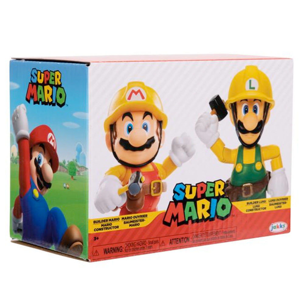 Nintendo Super Mario Figuren 2er-Pack: Mario Maker & Luigi Maker, 10cm goobee