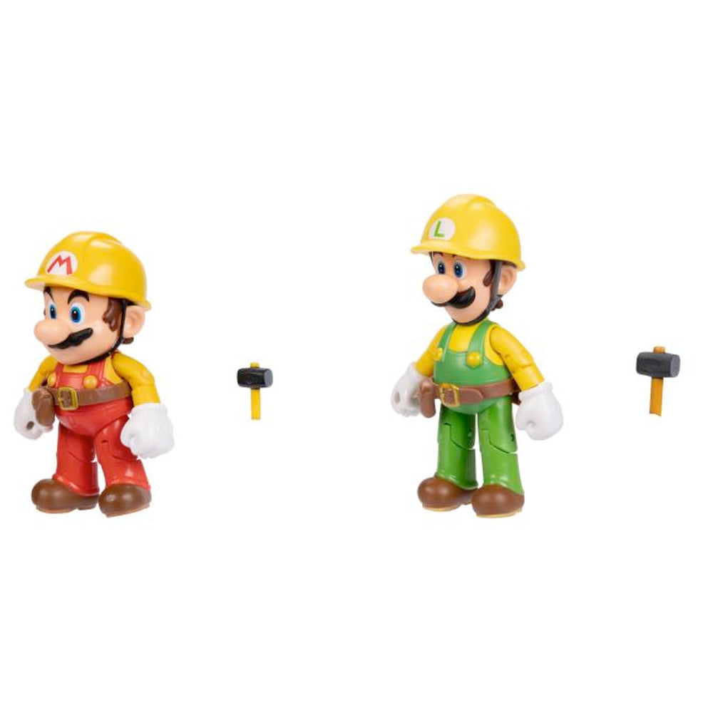 Nintendo Super Mario Figuren 2er-Pack: Mario Maker & Luigi Maker, 10cm goobee