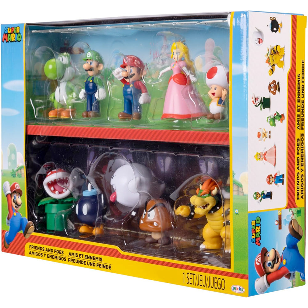 Nintendo Super Mario Figuren 10er Set Freunde und Feinde, 6,5 cm