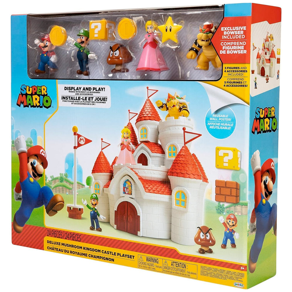 Nintendo Super Mario Deluxe Feature Spielset mit 5 Vinyl Figuren 6,5 cm goobee