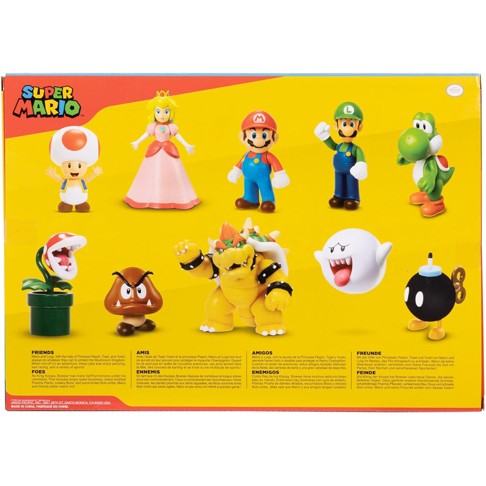 Nintendo Super Mario Figuren 10er Set Freunde und Feinde, 6,5 cm