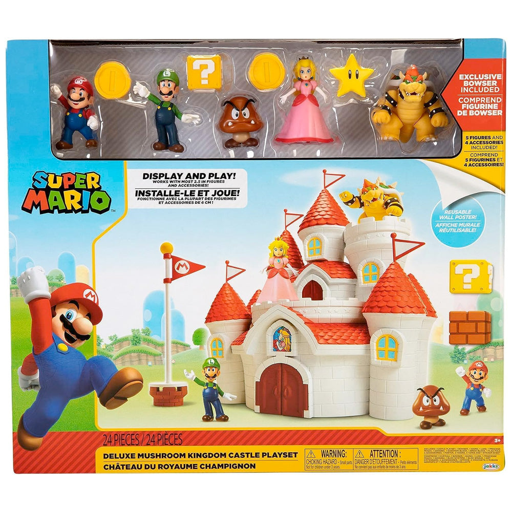 Nintendo Super Mario Deluxe Feature Spielset mit 5 Vinyl Figuren 6,5 cm goobee
