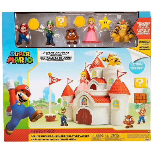 Nintendo Super Mario Deluxe Feature Spielset mit 5 Vinyl Figuren 6,5 cm goobee