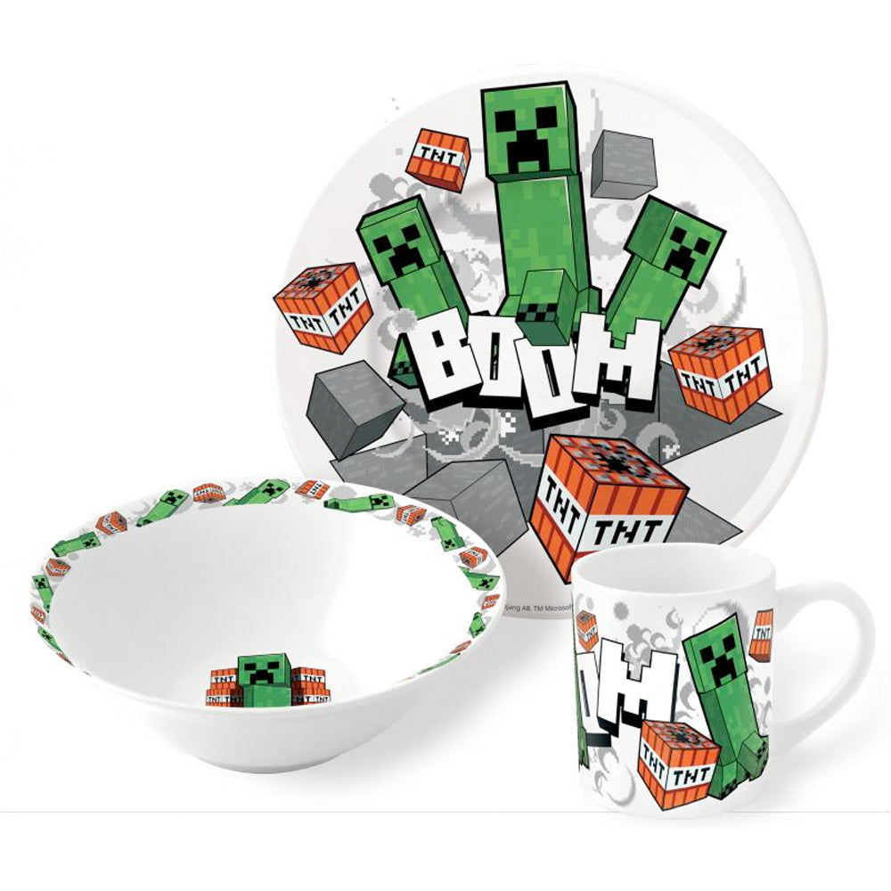 Minecraft Frühstücksset (Schale, Tasse, Teller) goobee