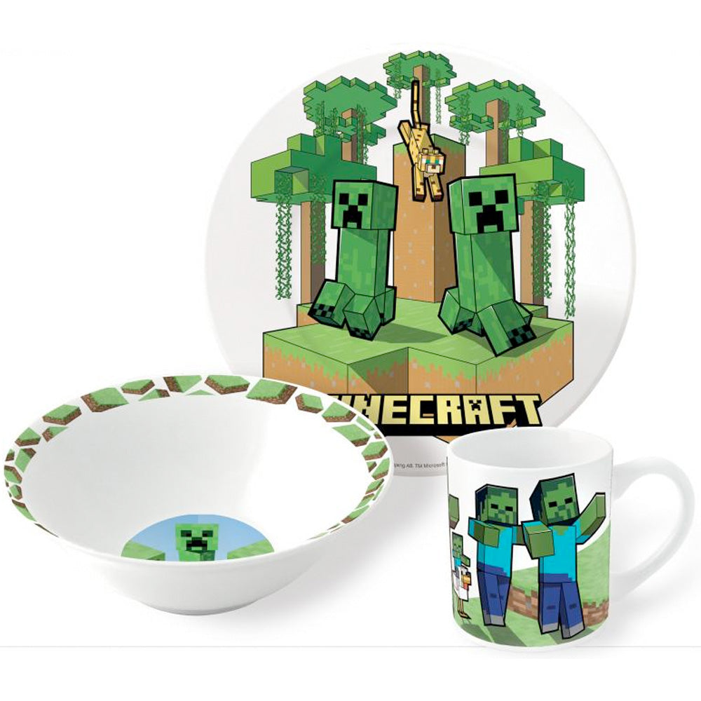 Minecraft Frühstücksset (Schale, Tasse, Teller) goobee