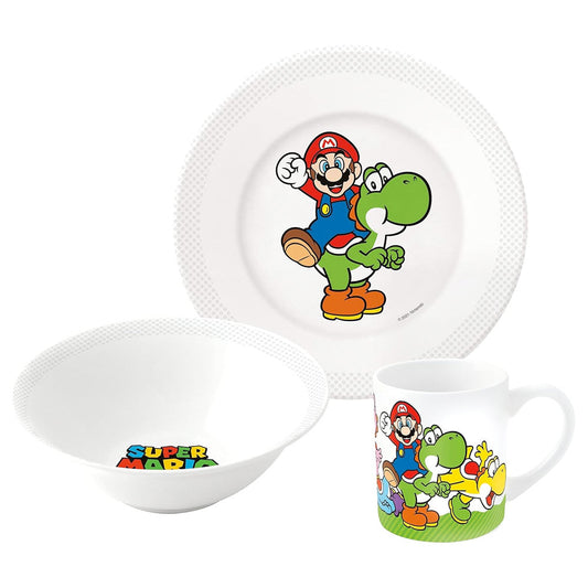 Nintendo Super Mario Frühstücksset (Schale, Tasse, Teller) goobee