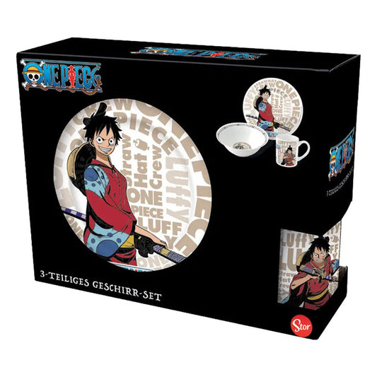 One Piece Zoro Luffy Frühstücksset (Schale, Tasse, Teller) goobee
