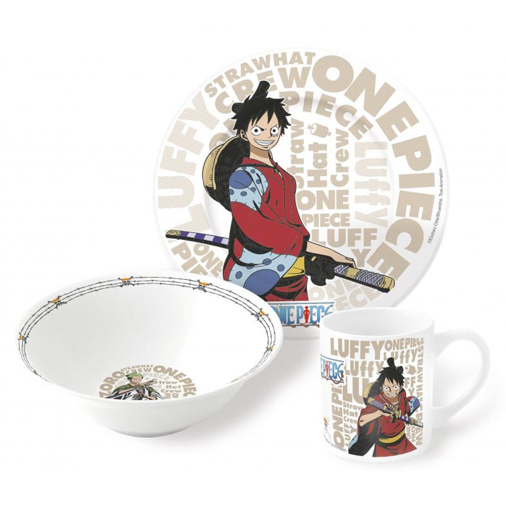 One Piece Zoro Luffy Frühstücksset (Schale, Tasse, Teller) goobee