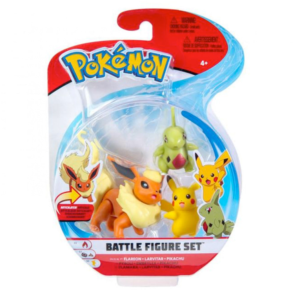 Pokemon Battle Figuren 3er Pack Wave 9 weibliche Pikachu, Larvitar & Flamara goobee